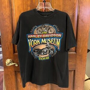 Vintage 1994 Harley Davidson York Factory & Museum Classic T Shirt Mens LG